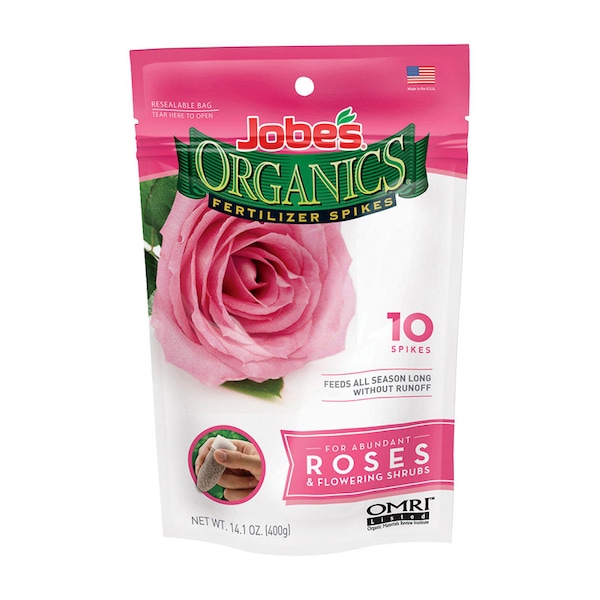 Jobes Jobe's Organics Organic Spikes Roses Root Feeder 14.1 oz, PK10 4128 - main